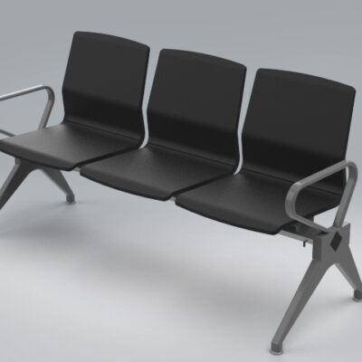 PU 3 SEATER WITHOUT ARM -BLACK
